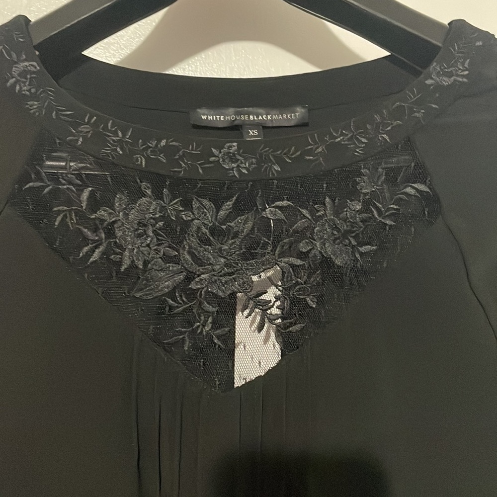 Embroidered-Mesh Raglan Top - Picture 2 of 6